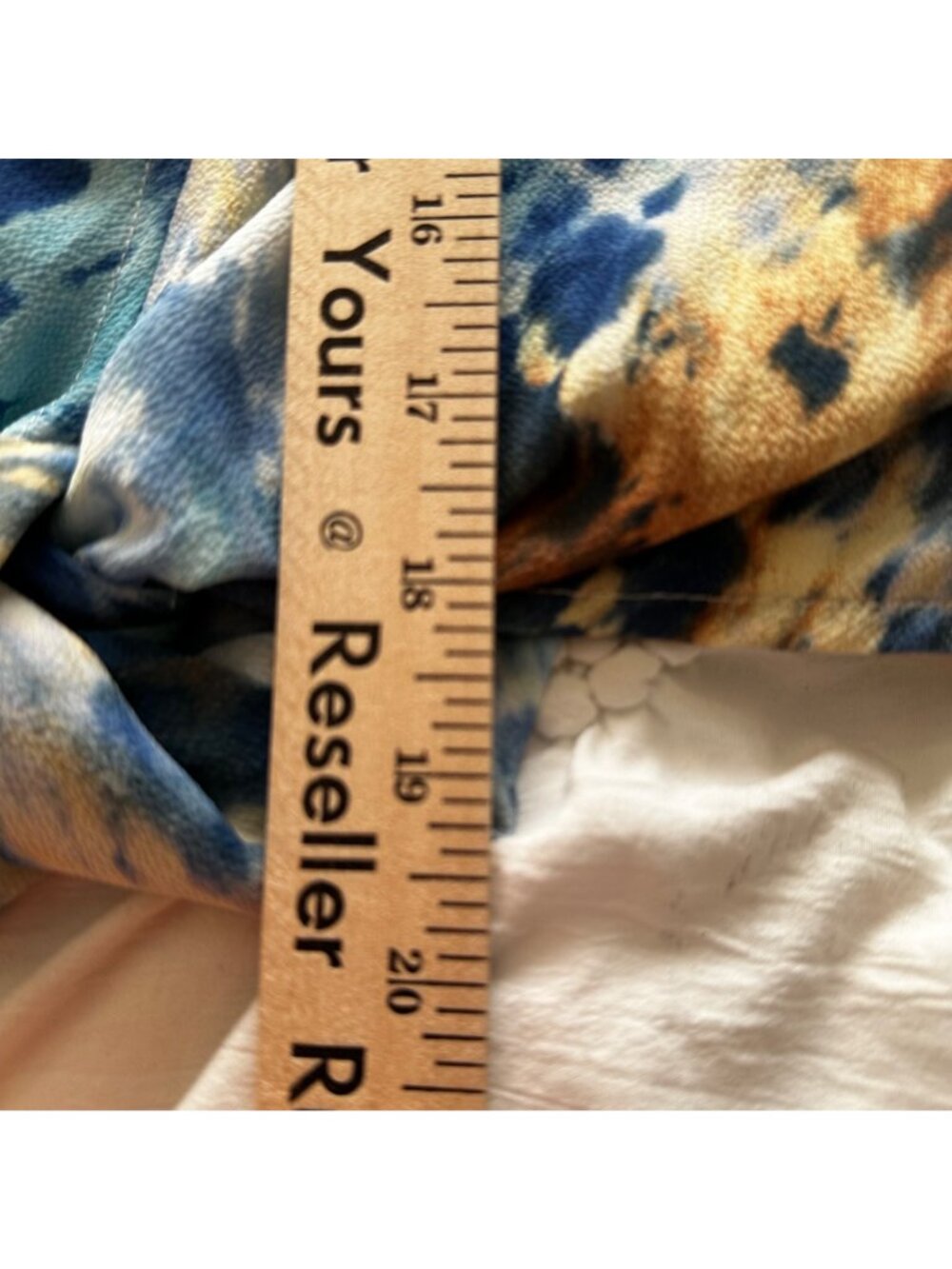 Alfred Dunner Women's Indigo Daze Tie-Dye Top 2X Blue & Yellow Polyester/Spandex - Picture 7 of 8